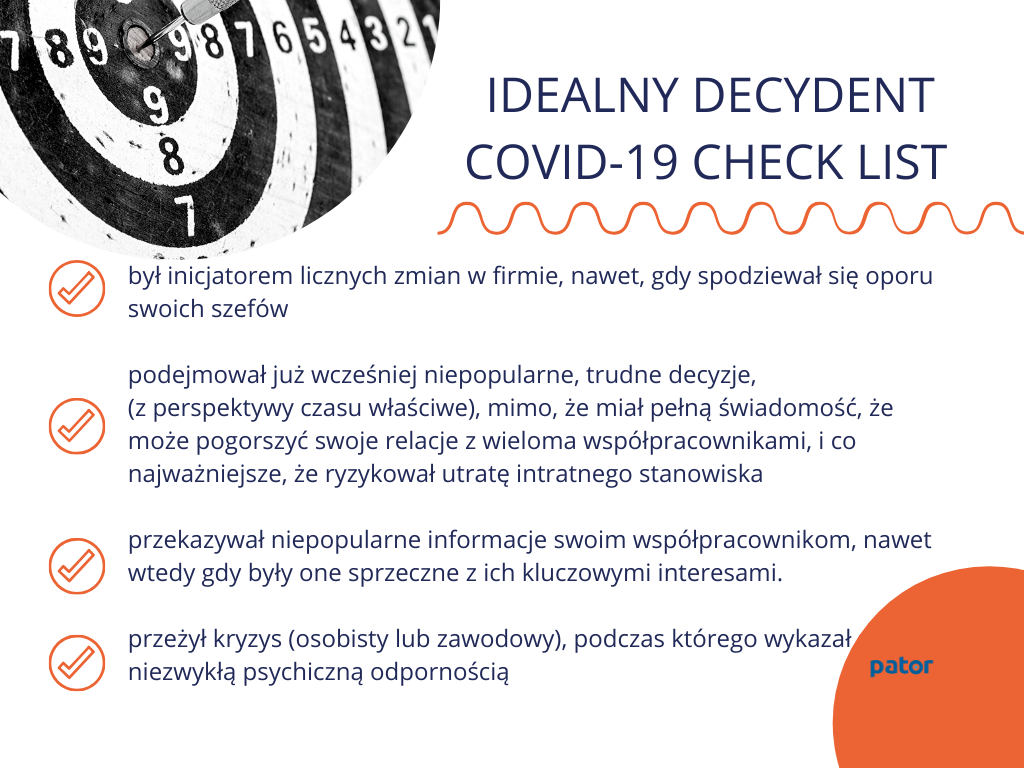 Idealny decydent  Covid-19 check list